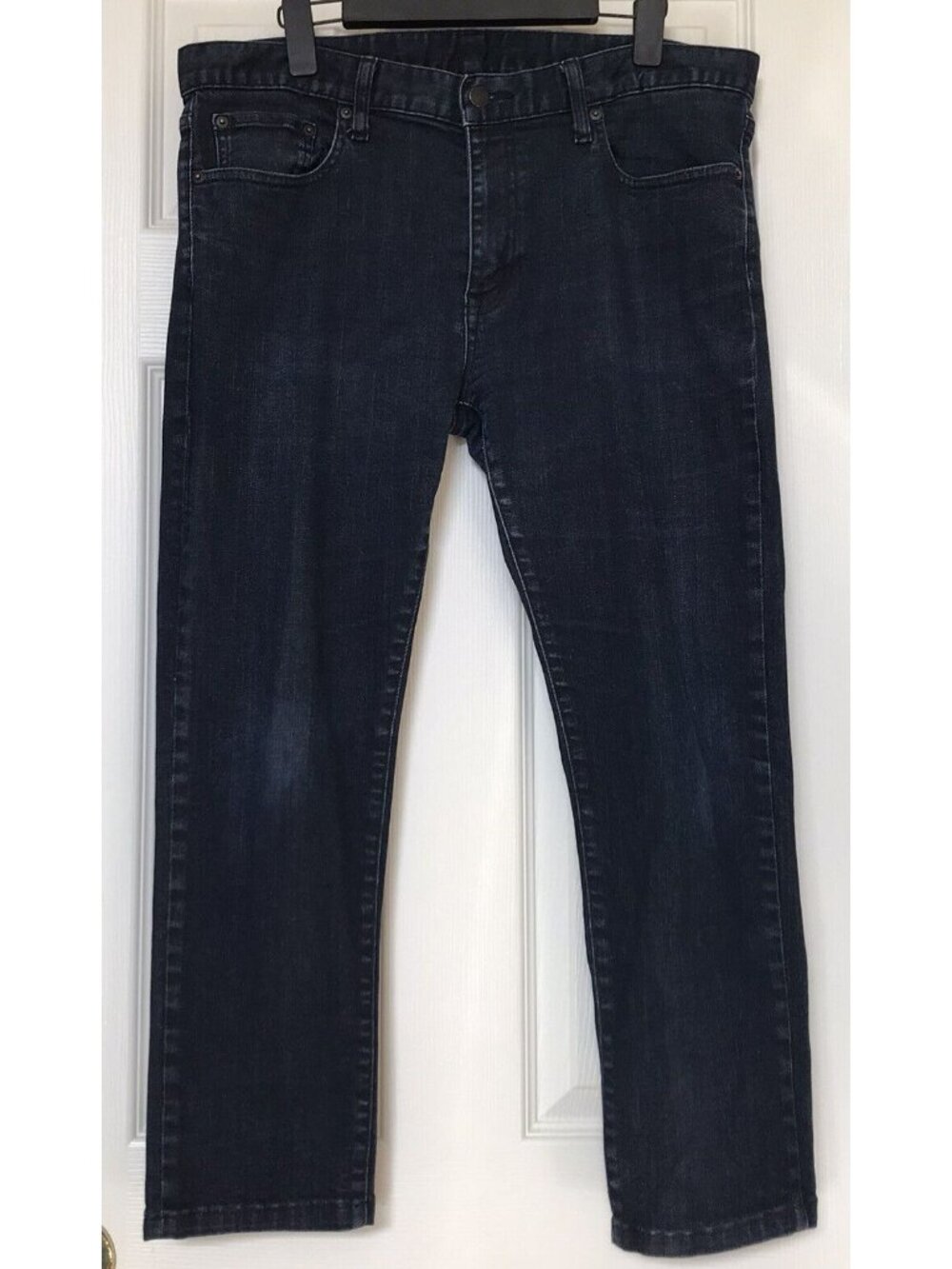 UJ Uniqlo Slim Straight Leg Jeans Womens Dark Wash Blue Stretch W28” L32"